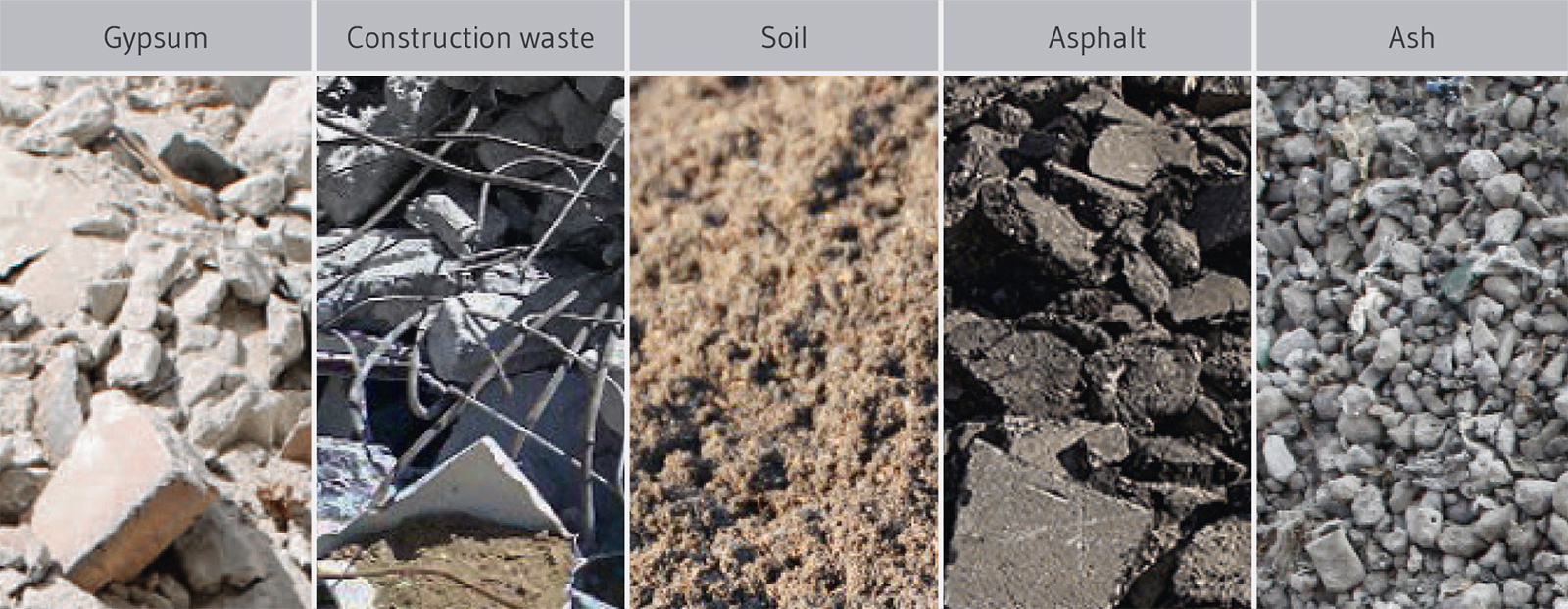 Mineral waste such as building rubble, soil or asphalt can be partially recycled